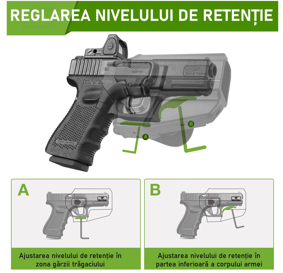 Toc pistol gun flower universal polimer